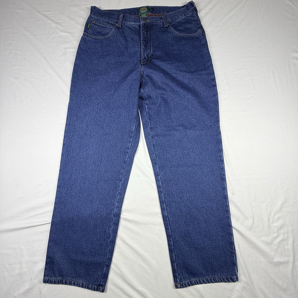 NWOT WOMENS Cabela's FIVE POCKET FLANNEL LINED DARK WASH BLUE JEANS SIZE 16 REG